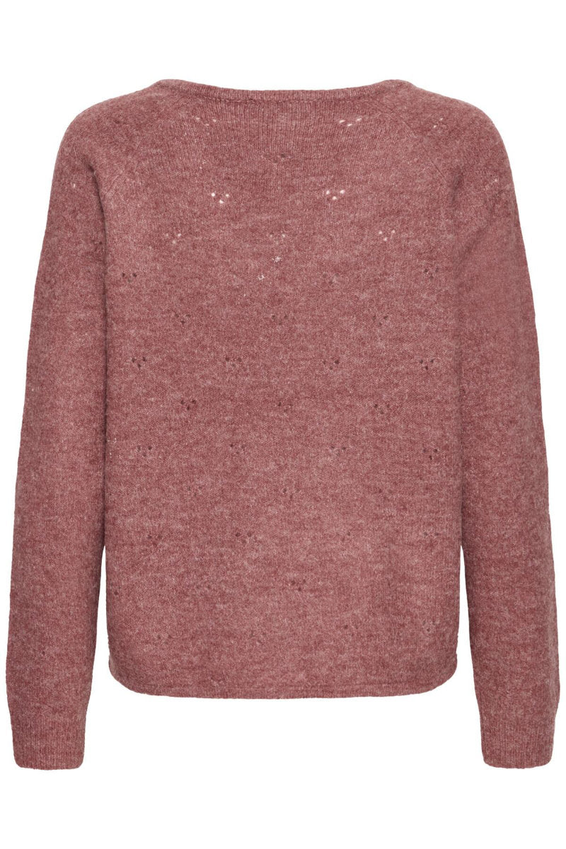 Monna V neck jumper, russet