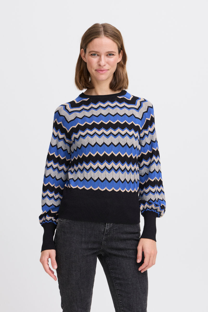 Morla zig-zag jumper, cobalt
