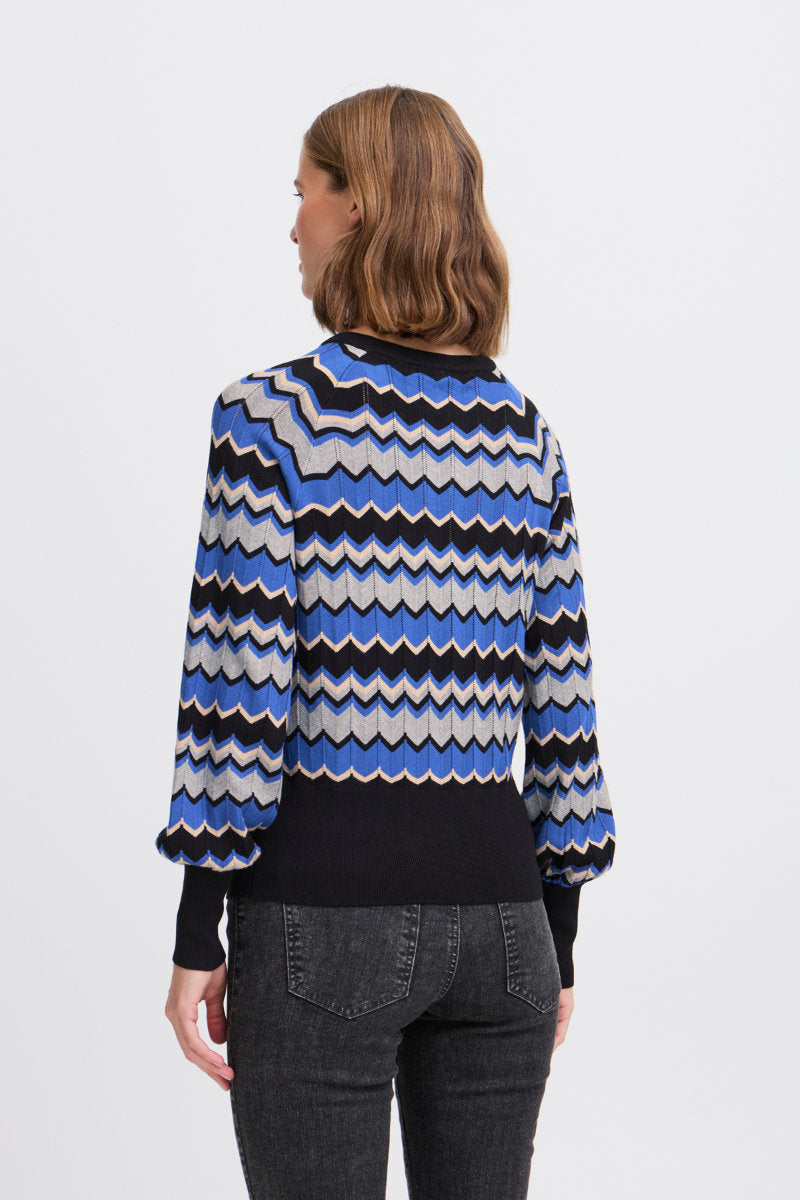 Morla zig-zag jumper, cobalt