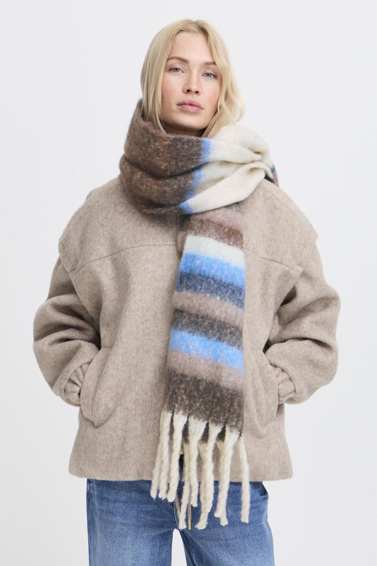 Viliks scarf, russet blue