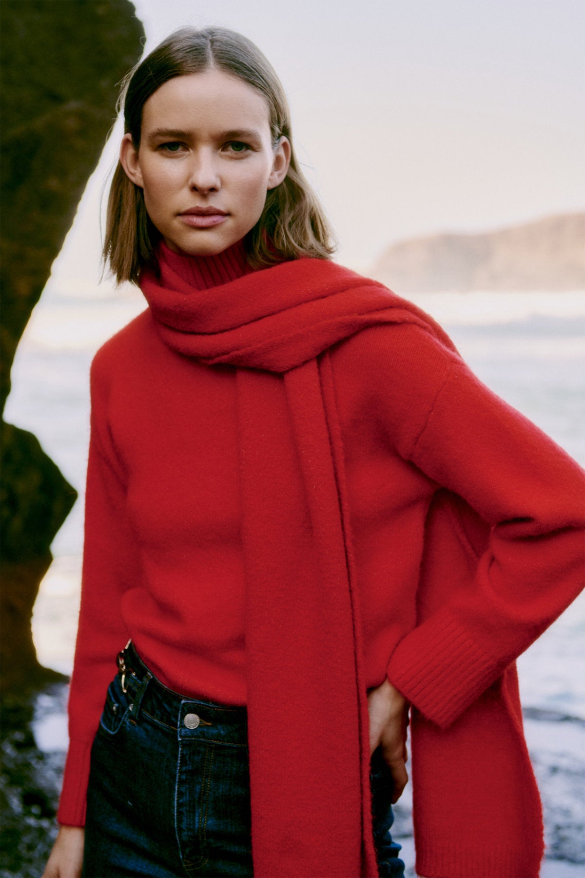 Vasha scarf, cherry