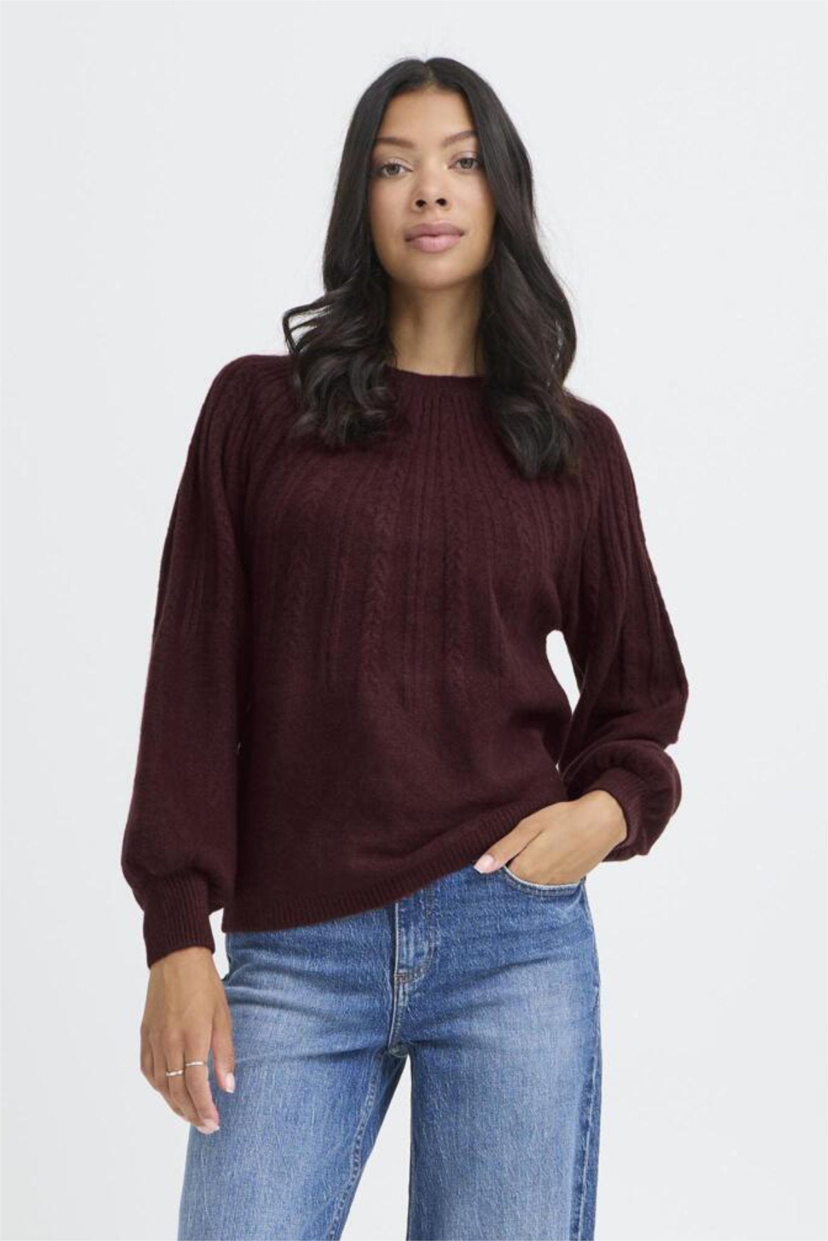 Magge cable jumper, wine