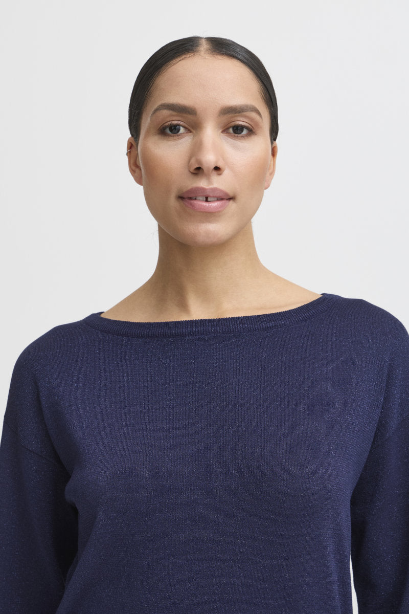Mobbe boatneck jumper, navy