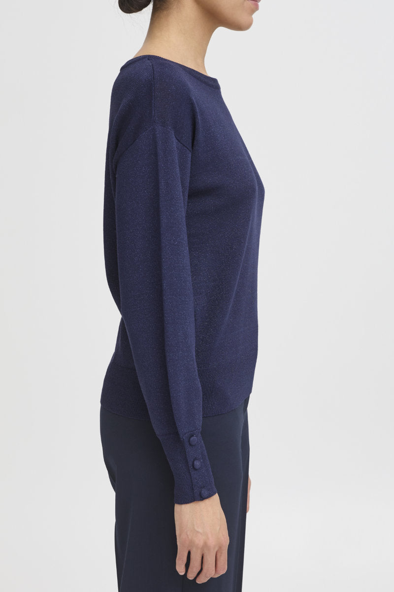 Mobbe boatneck jumper, navy