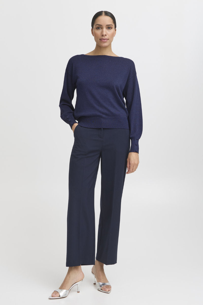 Mobbe boatneck jumper, navy
