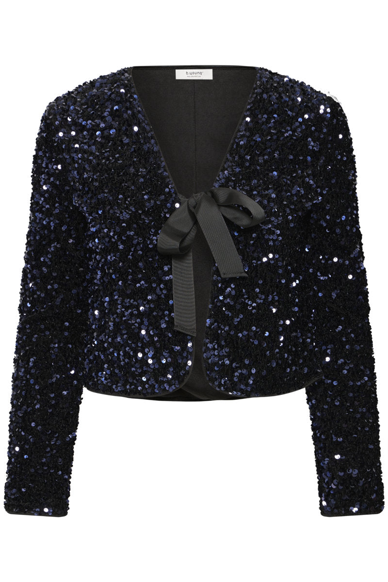 Paillet bow jacket, navy