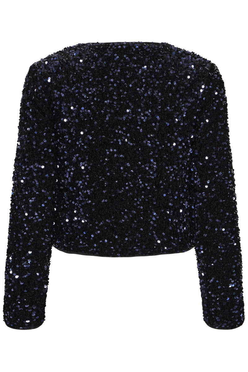 Paillet bow jacket, navy