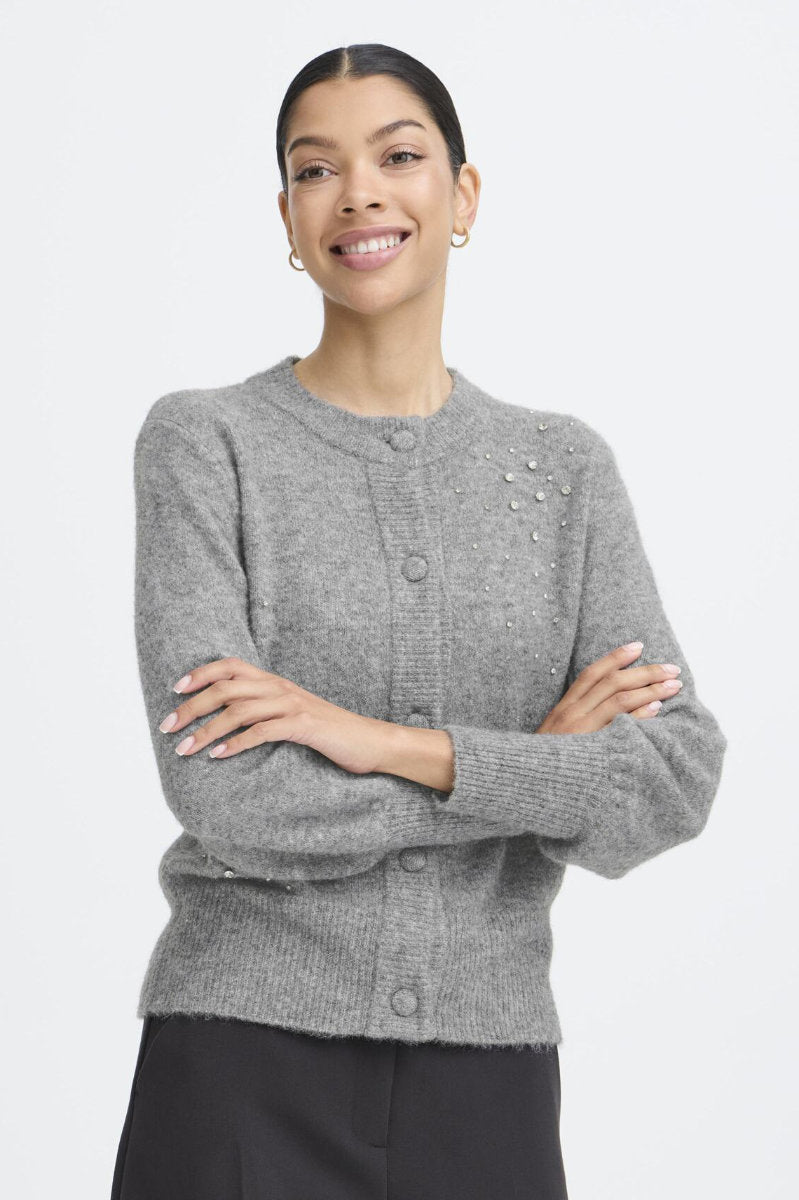 Omea gem cardi, pale grey