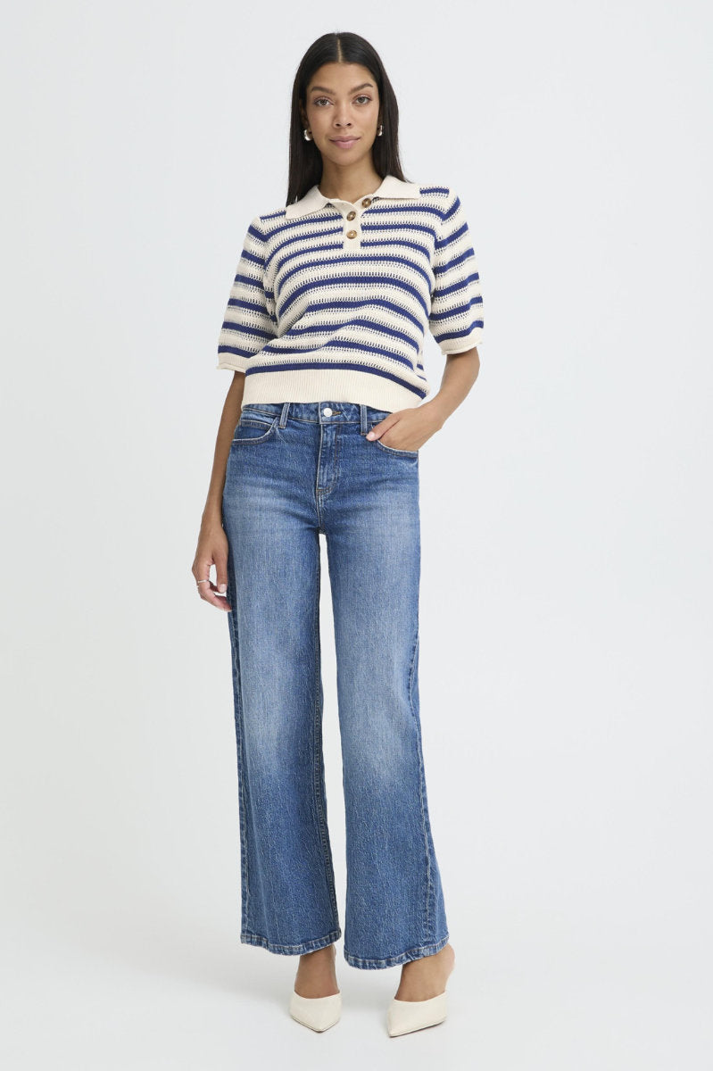 Mikala polo jumper, light navy