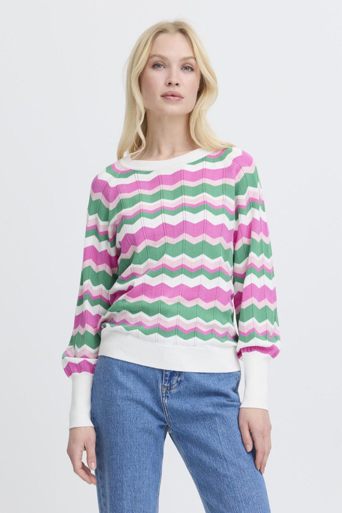 Morla zigzag jumper, pink