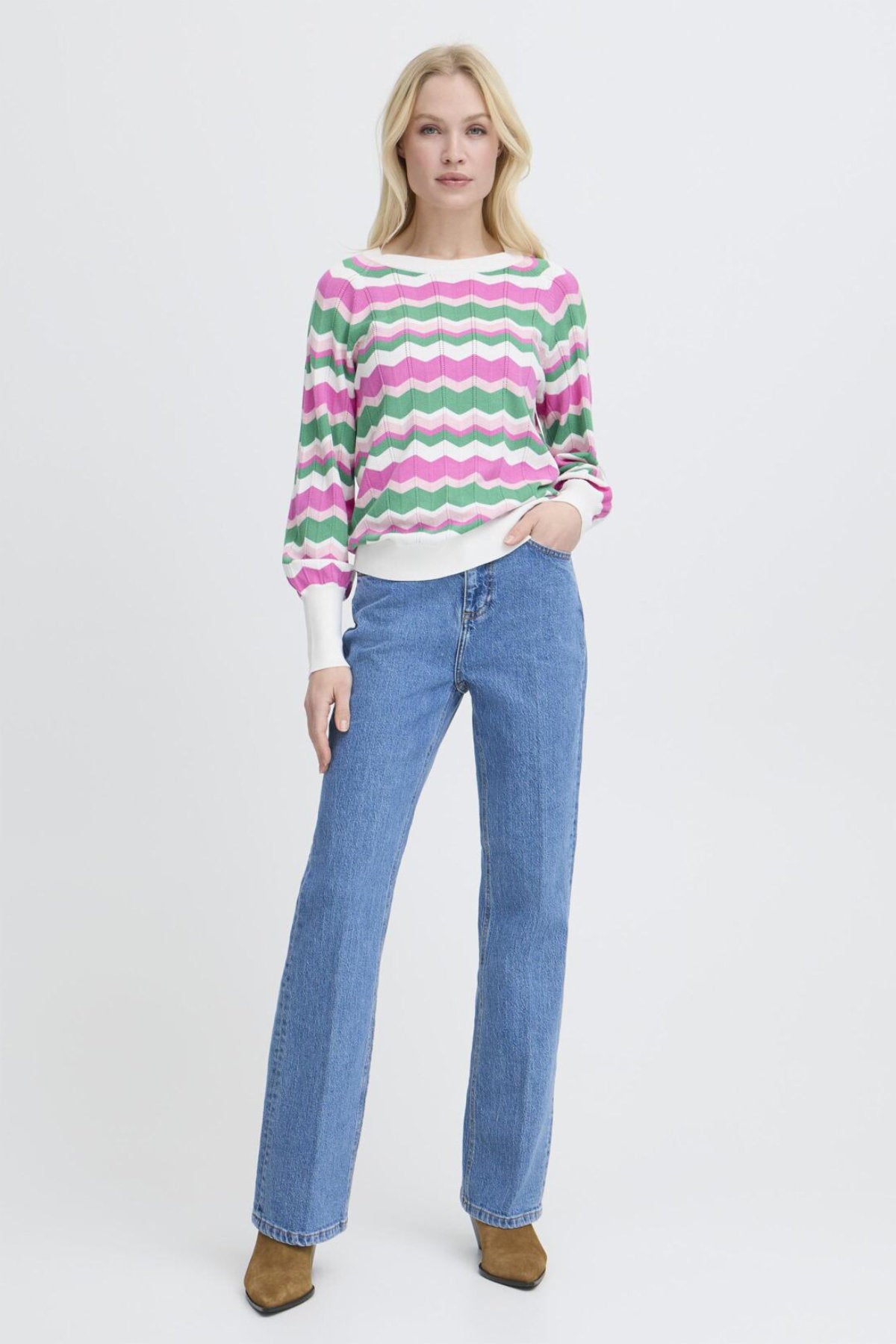 Morla zigzag jumper, pink