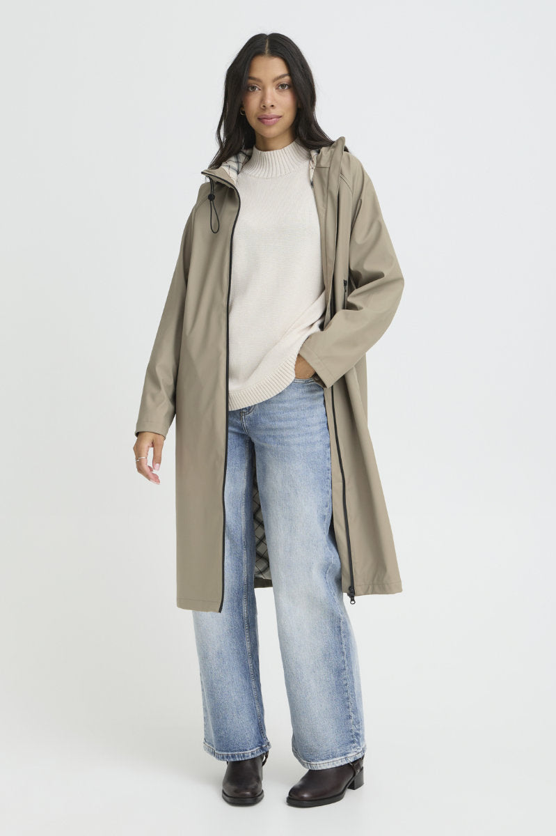 Avan lined coat, grey green