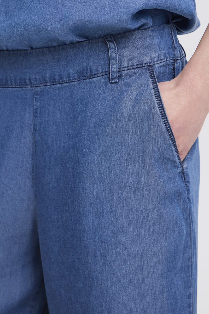 Kosmo crop trousers, mid denim