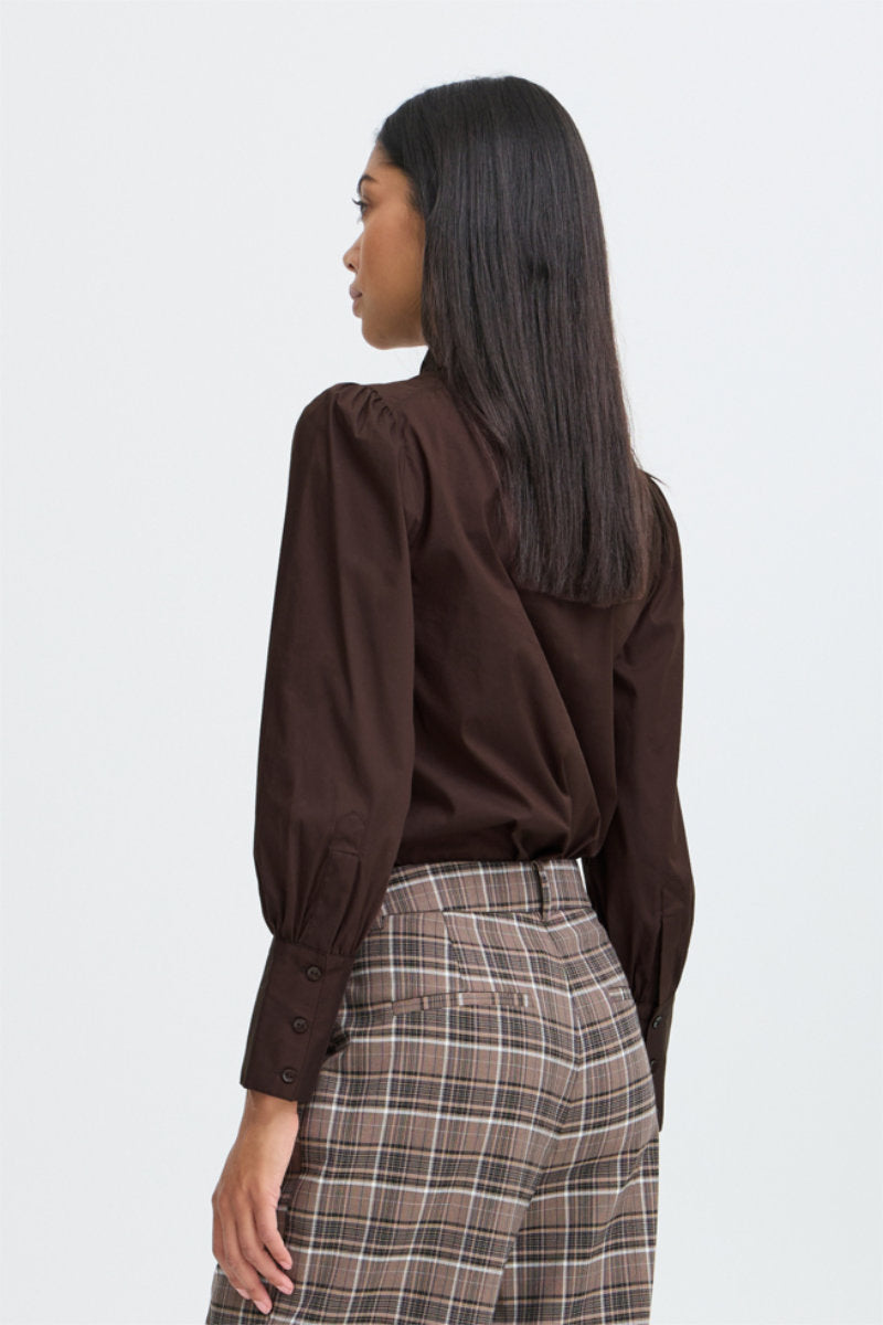 Idol bow shirt, coffee
