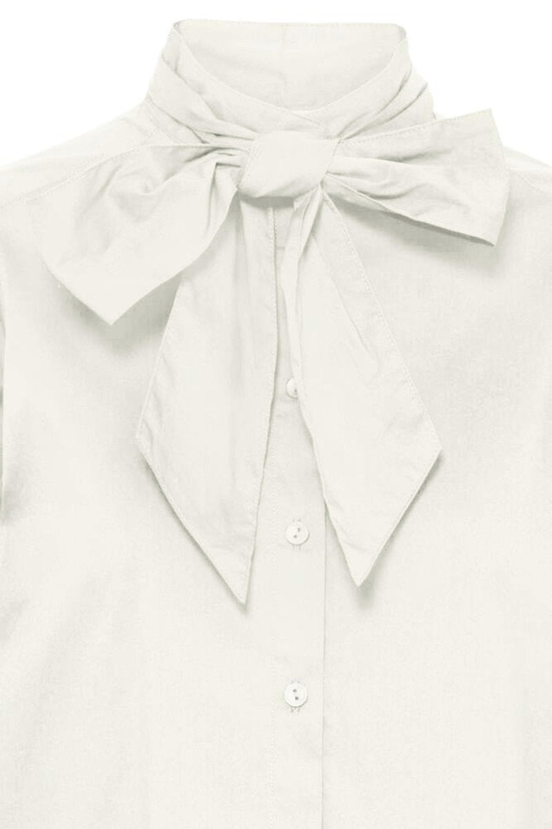 Idol bow shirt, ivory
