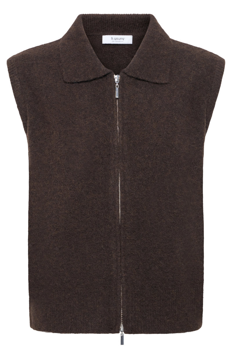 Omea zipper gilet, coffee