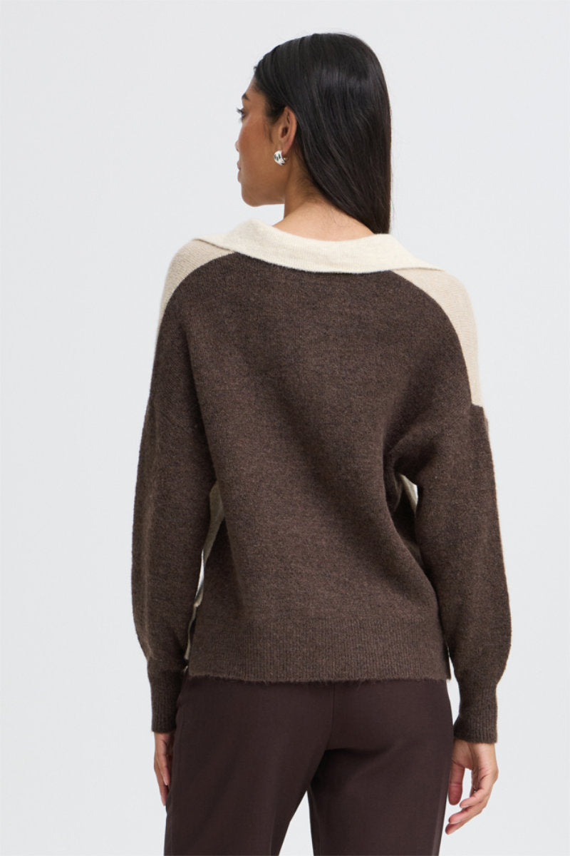 Monna polo jumper, ivory brown