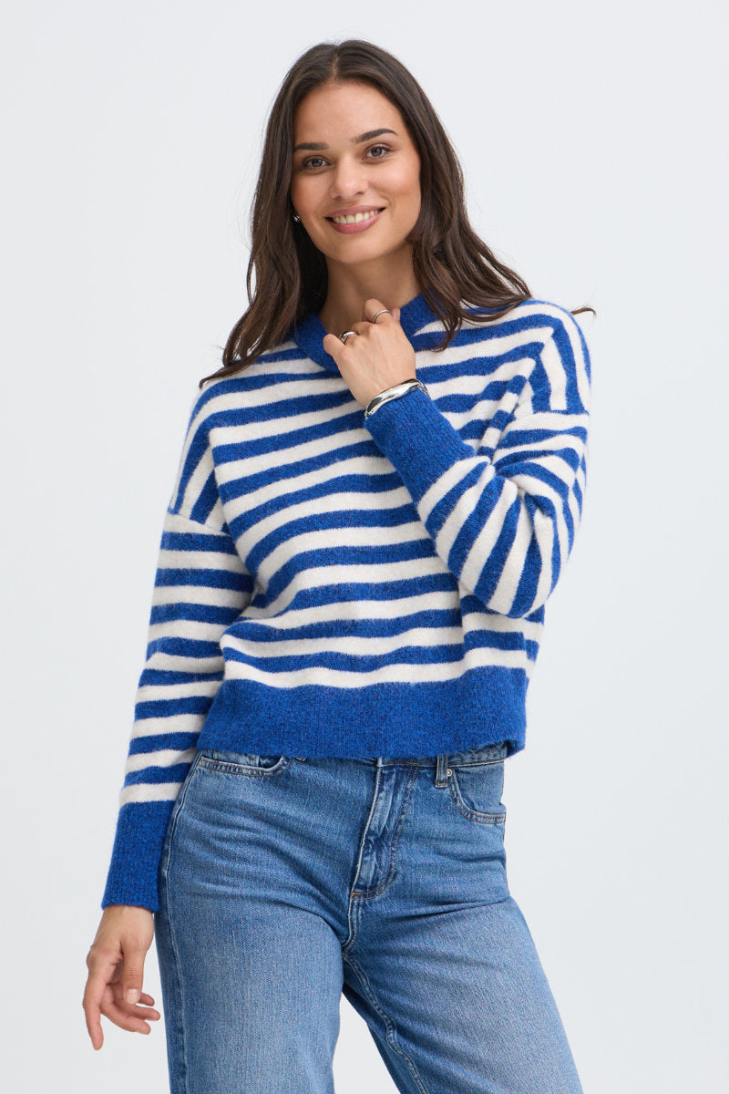 Omea stripe jumper, blue cream