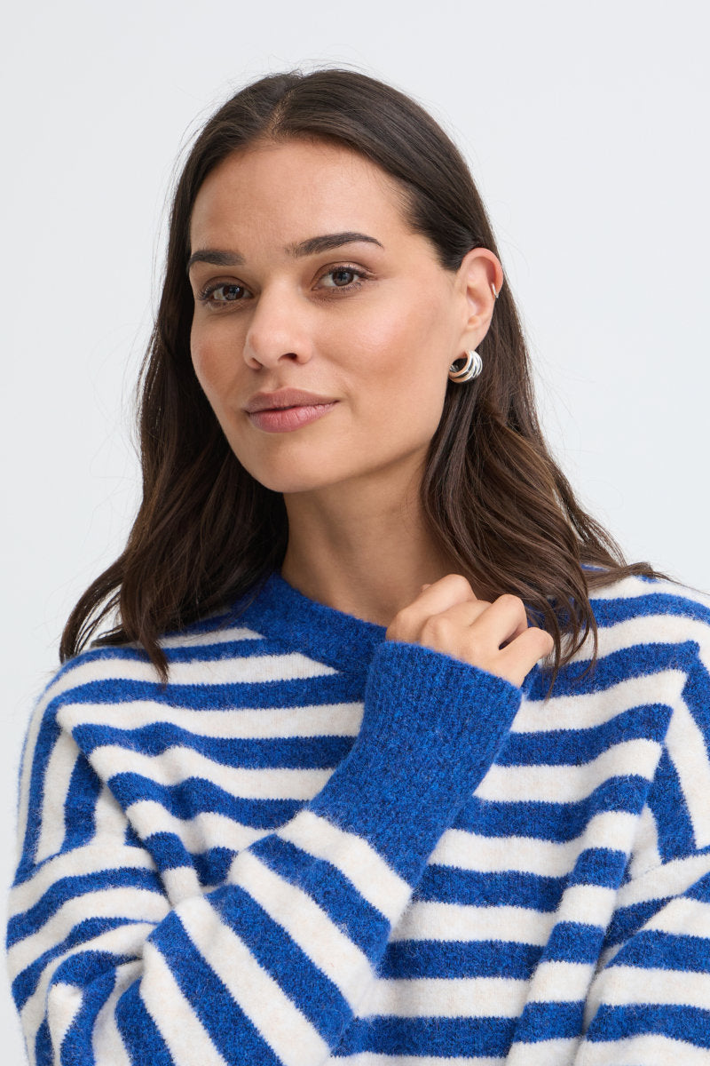 Omea stripe jumper, blue cream