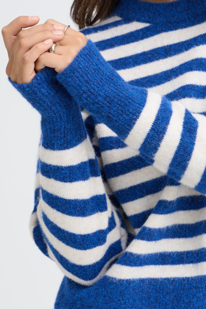 Omea stripe jumper, blue cream