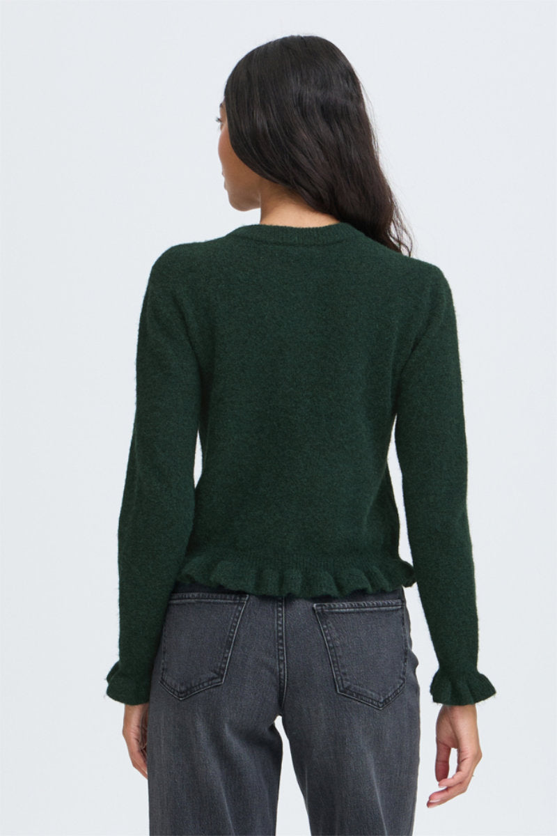 Omea frill jumper, forest
