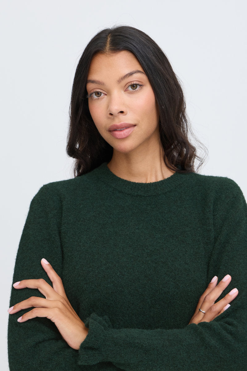 Omea frill jumper, forest