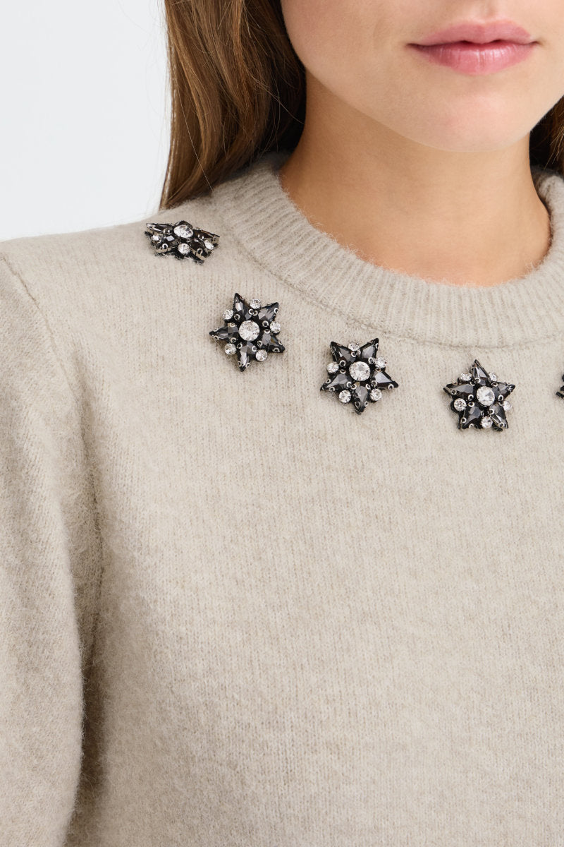 Omea crystal jumper, cream