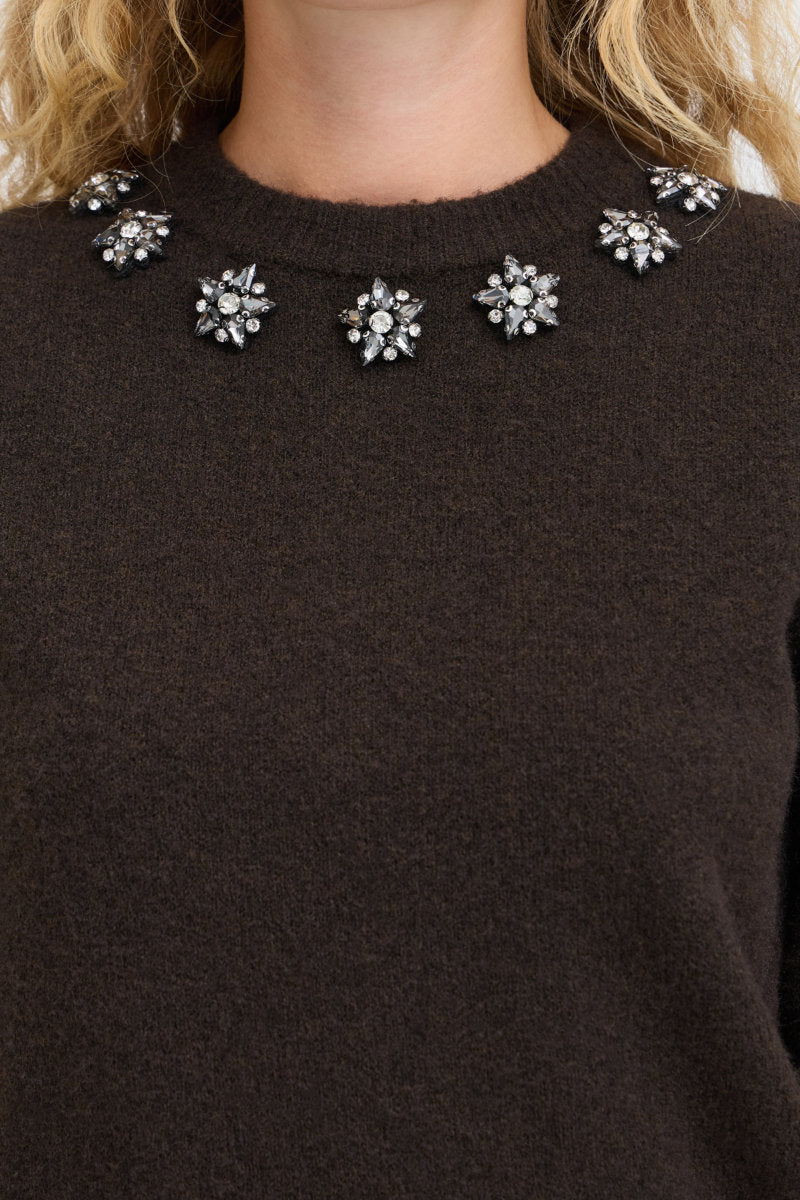 Omea crystal jumper, coffee