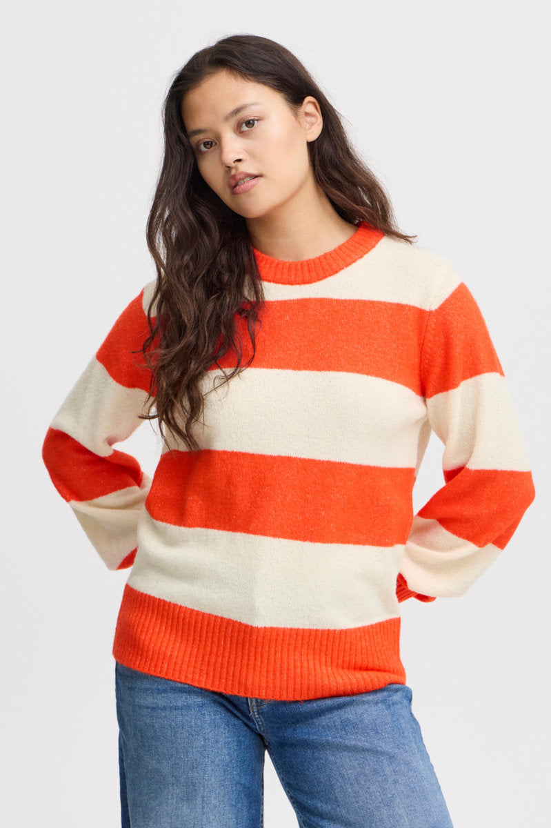 Heden stripe jumper, flame