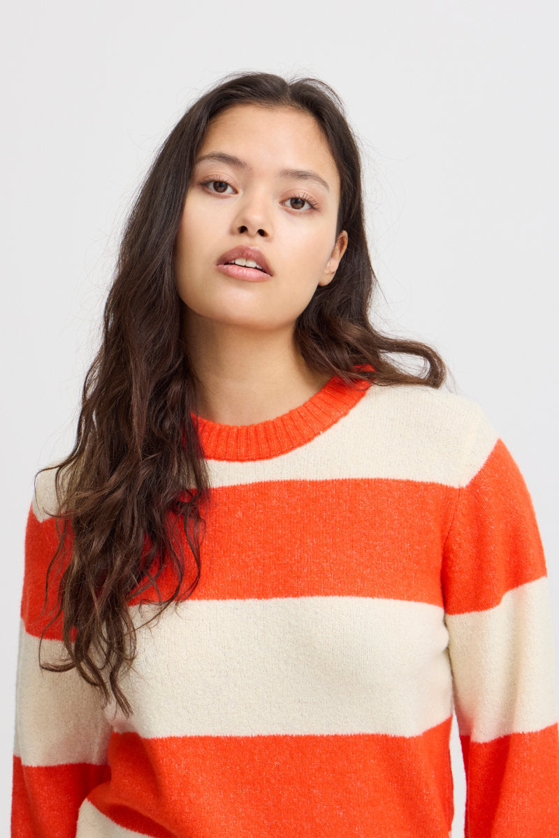 Heden stripe jumper, flame