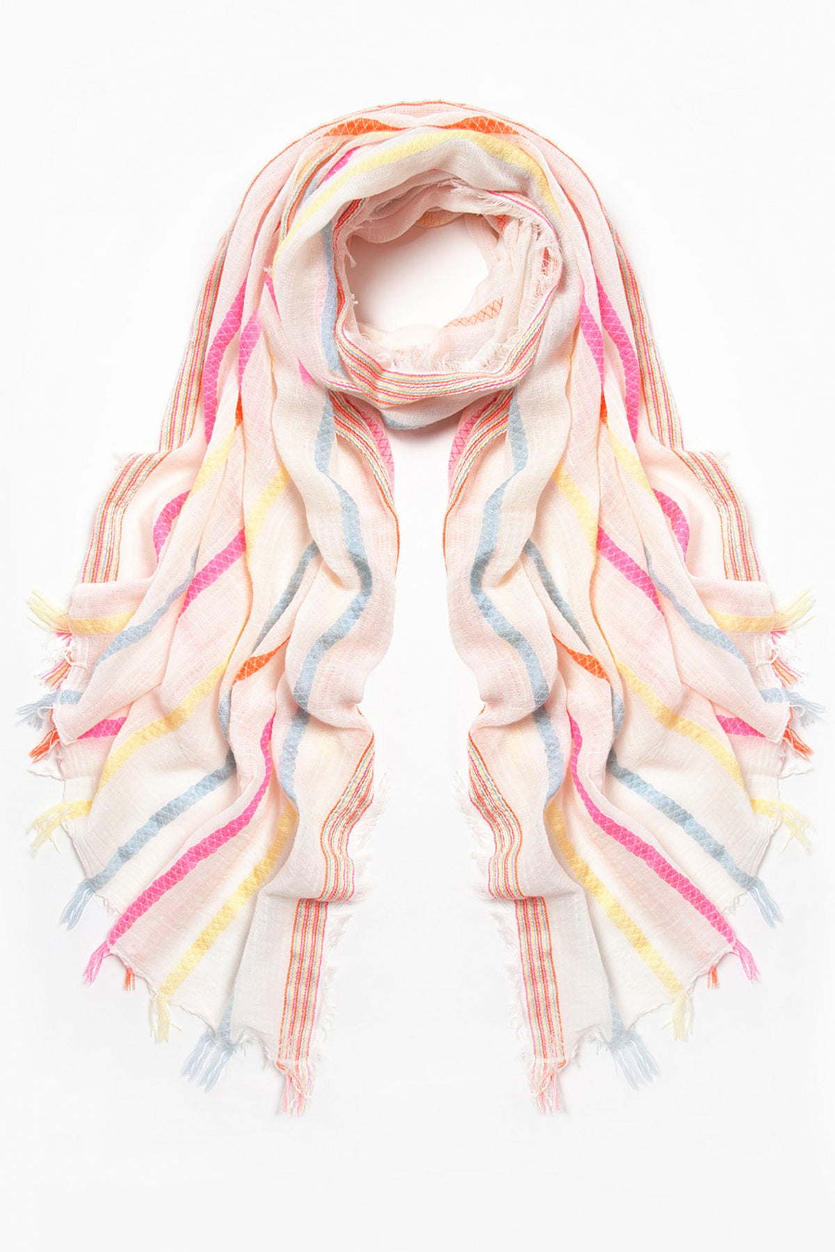 Ombre scarf, Ivory / Multi
