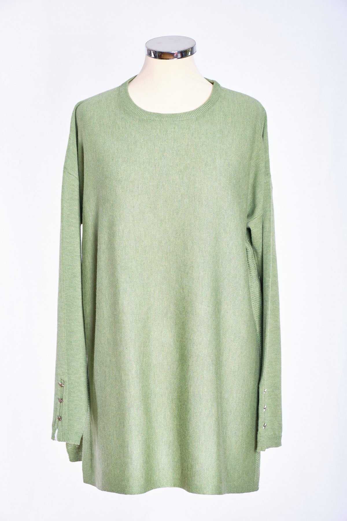 Tunic, star button, sage