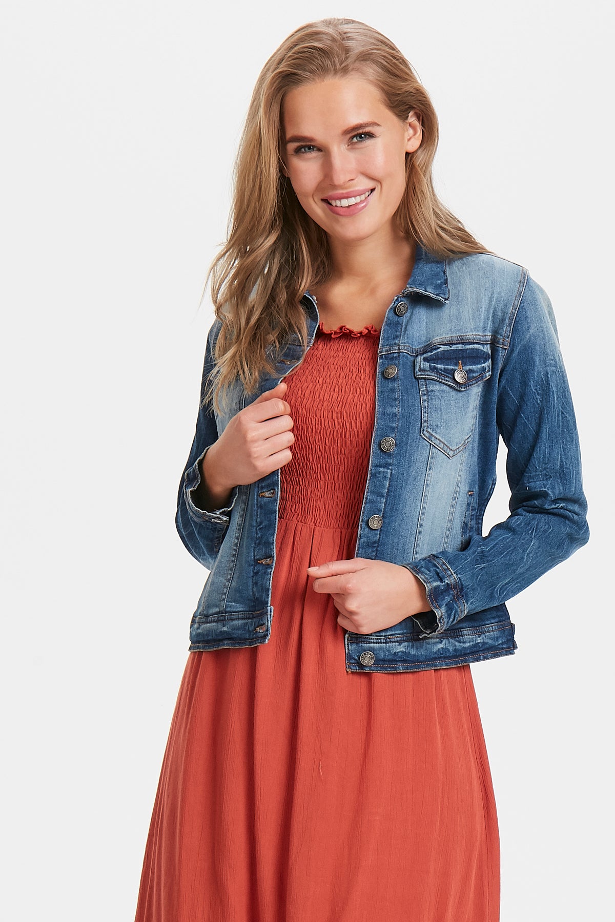 Pully denim jacket - embroidered