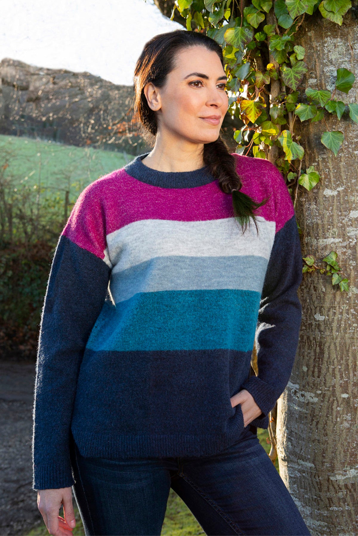 Hygge jumper, cerise navy