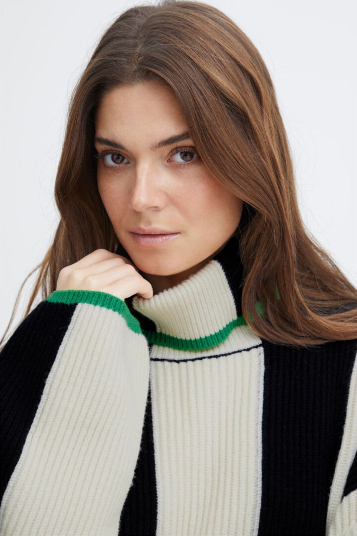 Devika roll neck jumper, birch