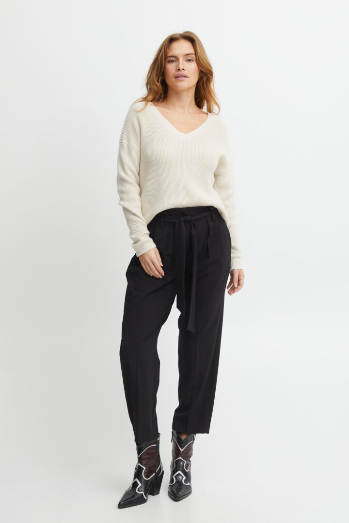 Milo V neck jumper, birch