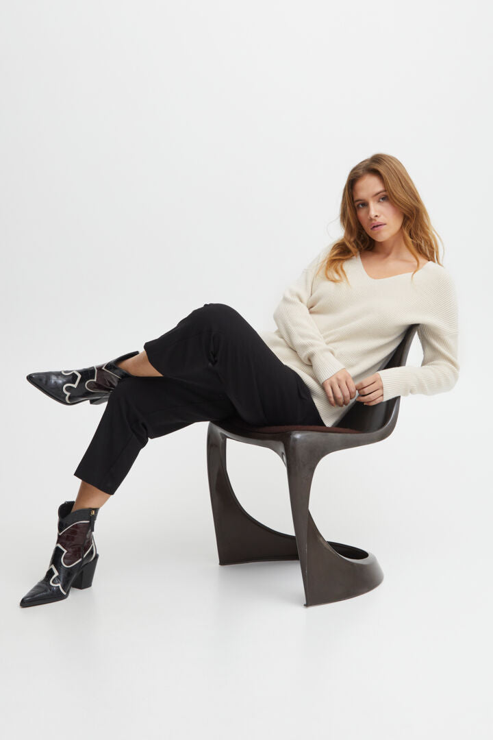 Milo V neck jumper, birch