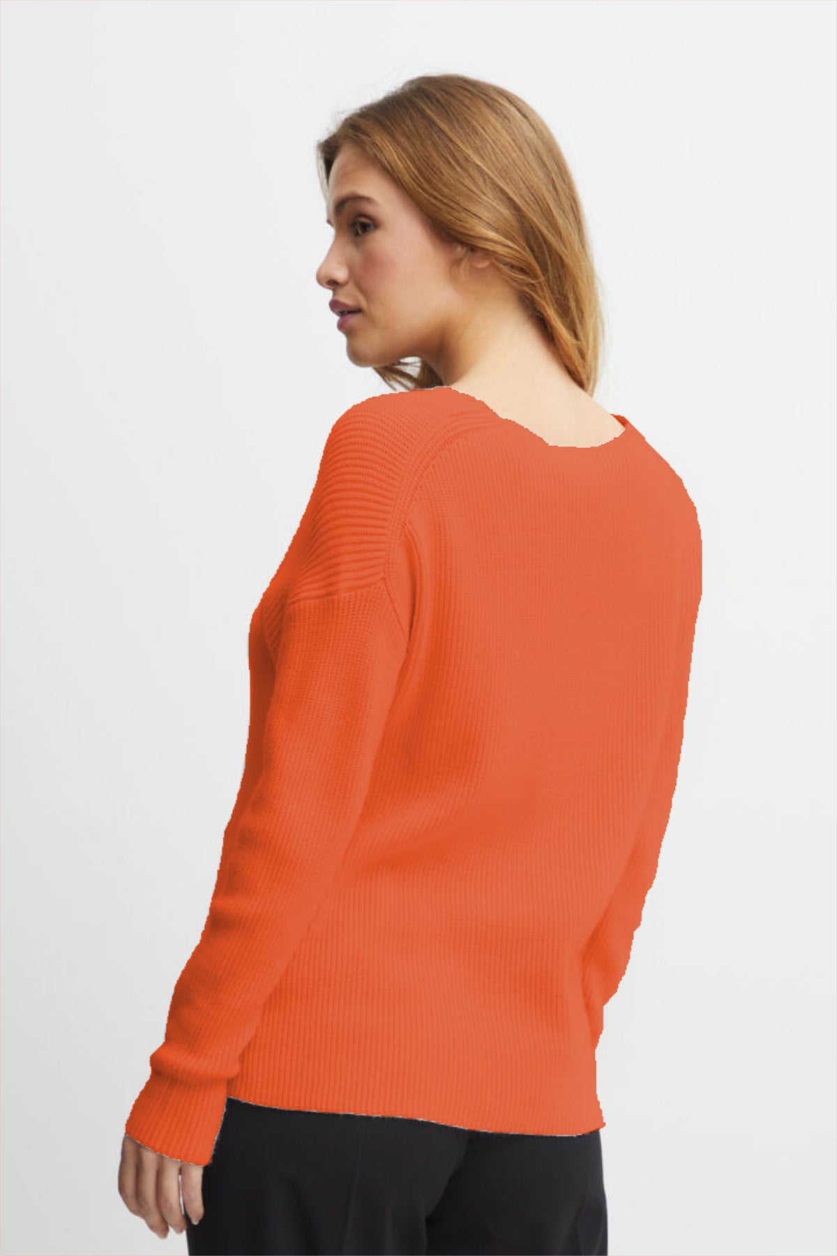 Milo V neck jumper, Orangeade