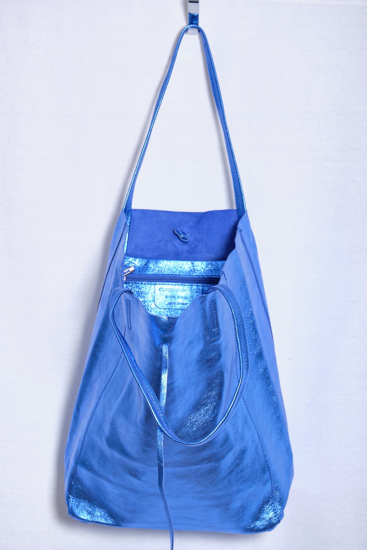 Leather bag, blue