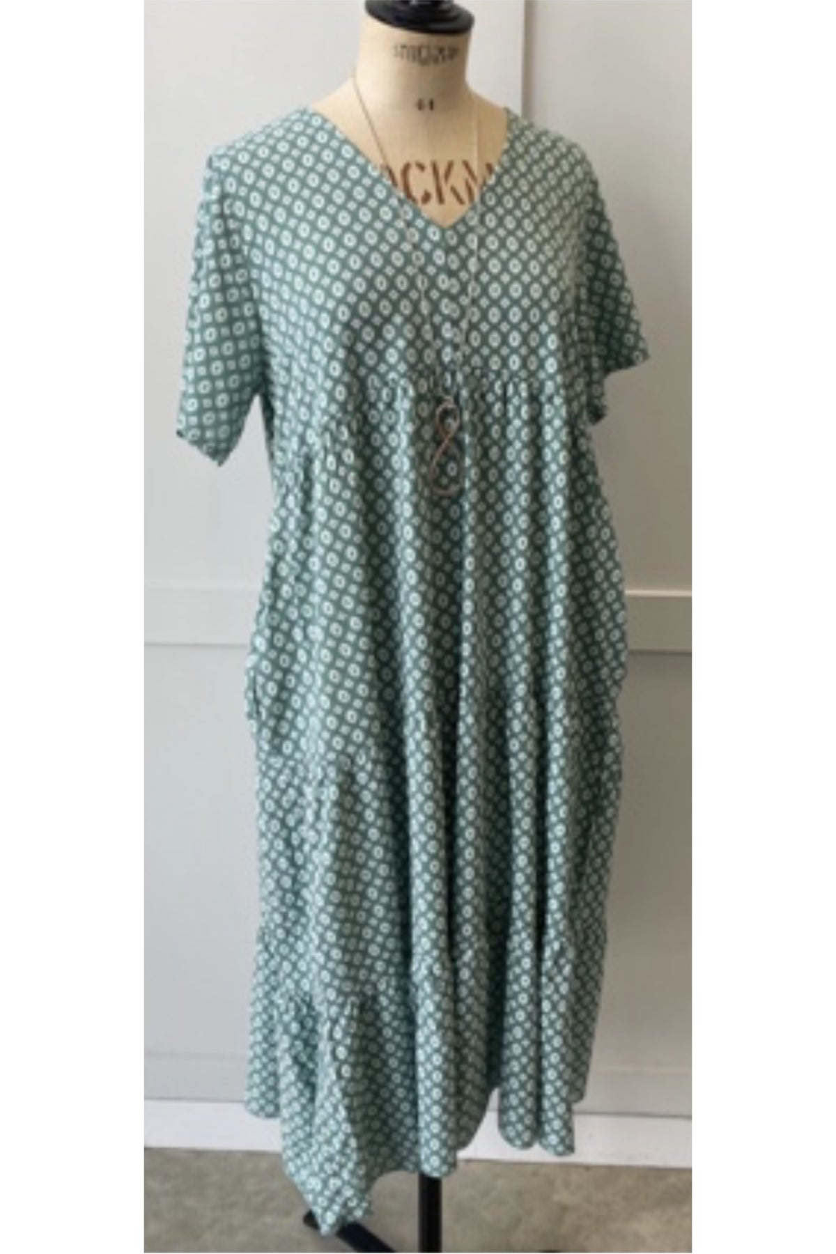 Joss ditsy dress, aqua