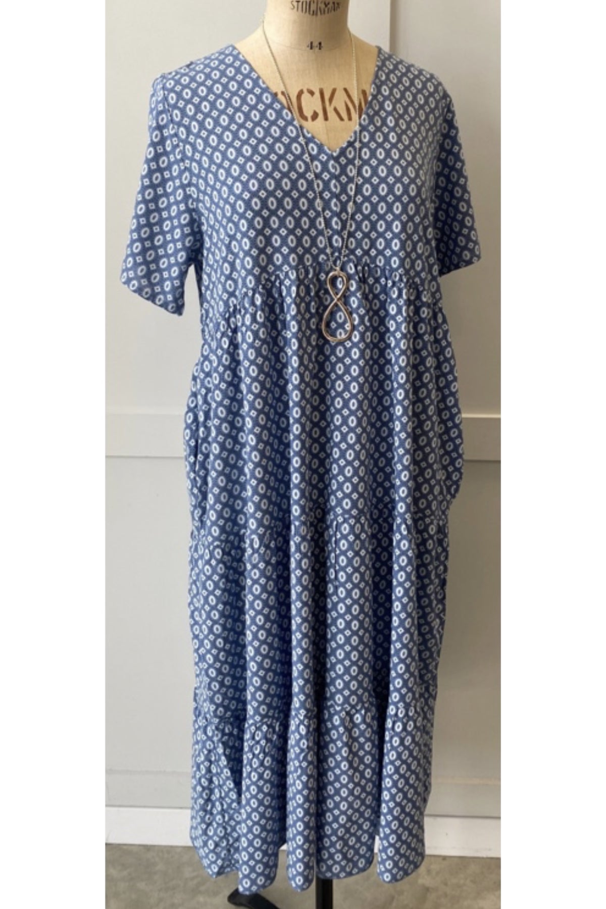 Joss ditsy dress, soft blue