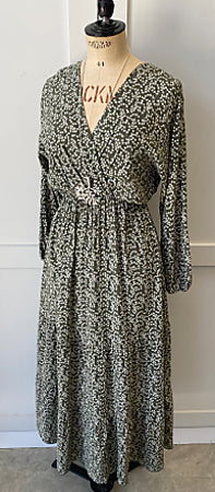 Joss wrap front dress, sage