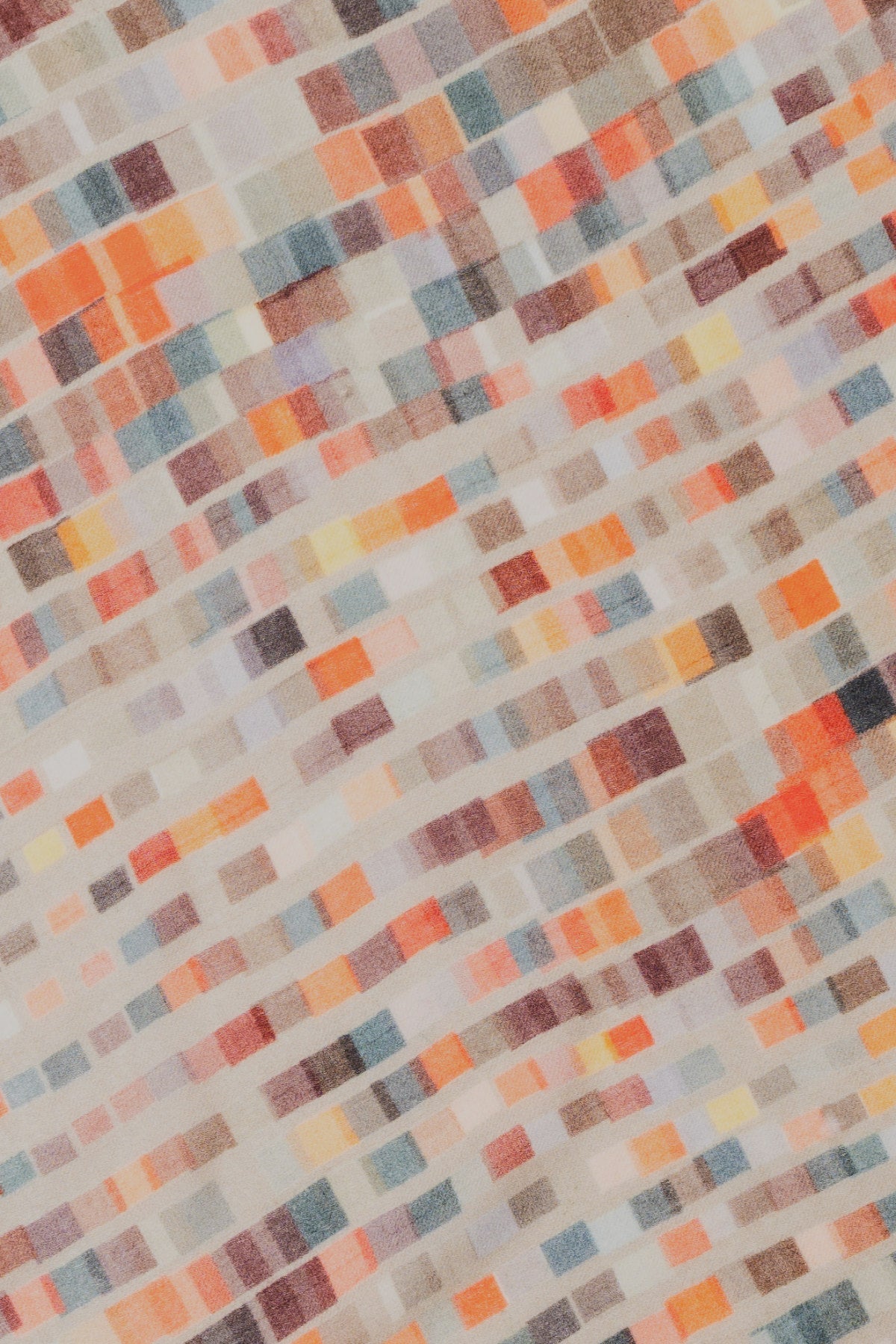 Blocks and tassel scarf, Taupe