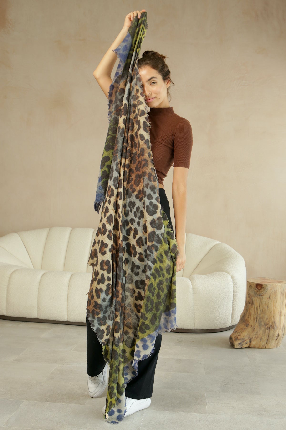 Abstract animal scarf, Green