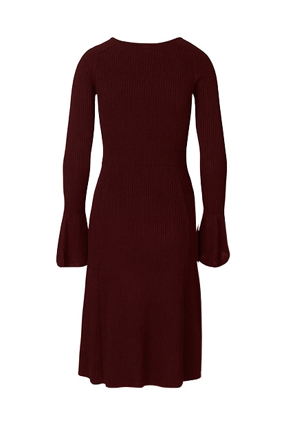 Skinny rib dress, wine