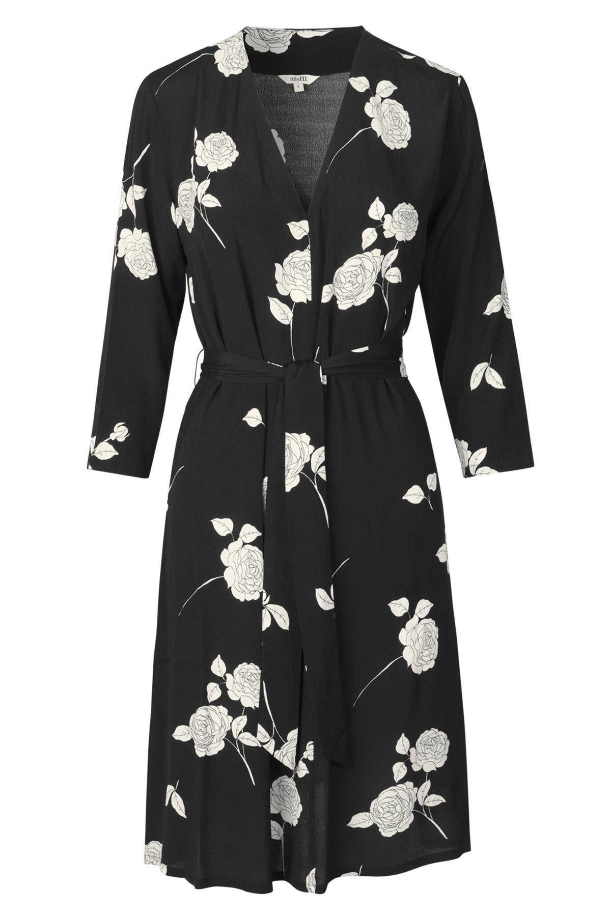 mbyM Diya floral shift dress, black, front view