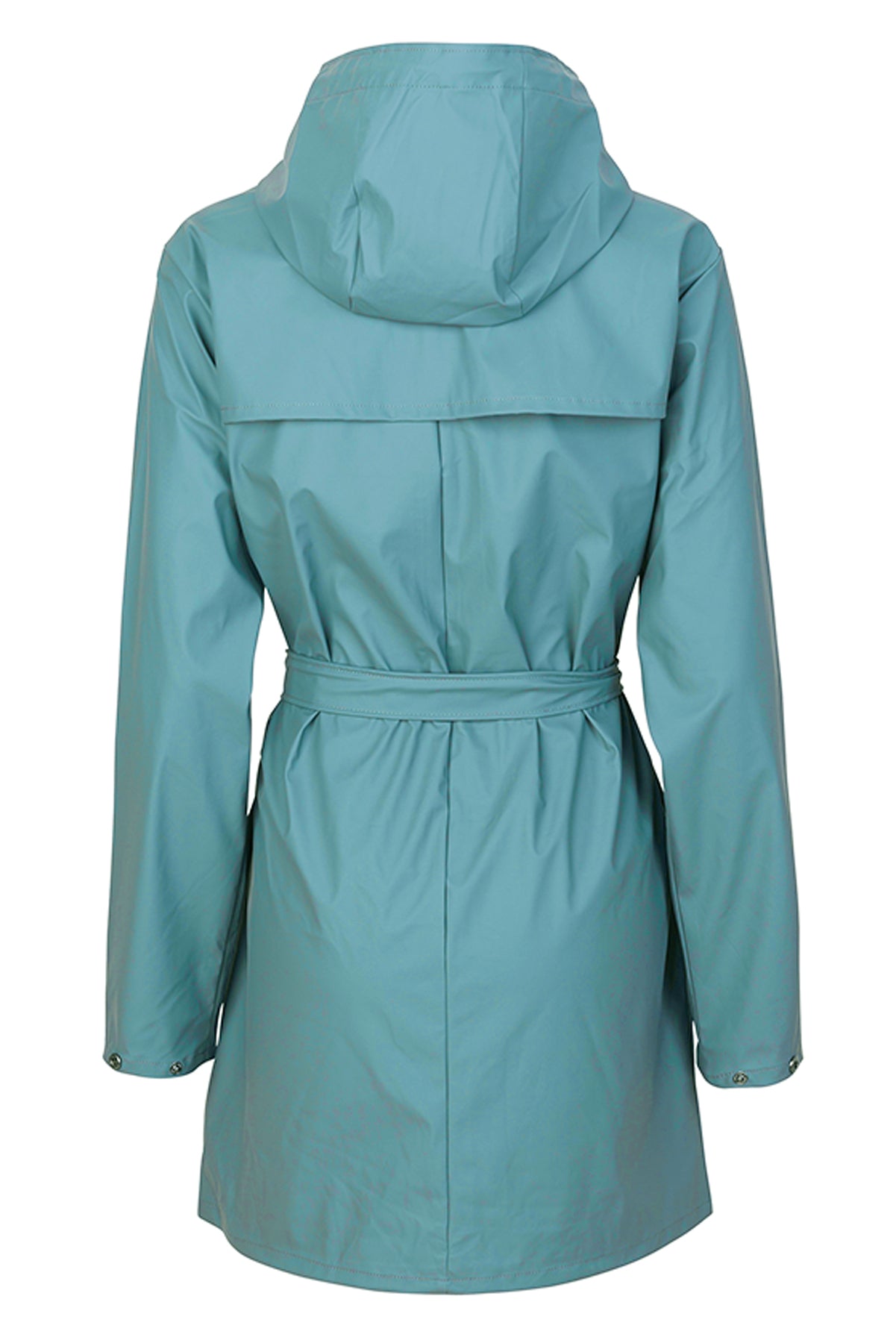mbyM Festival raincoat, turquoise, rear view