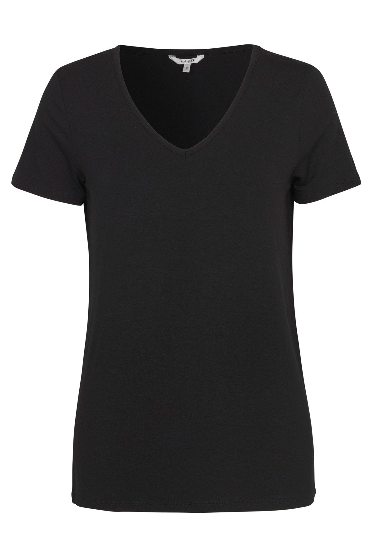 mbyM Queenie tee shirt top, black, front view