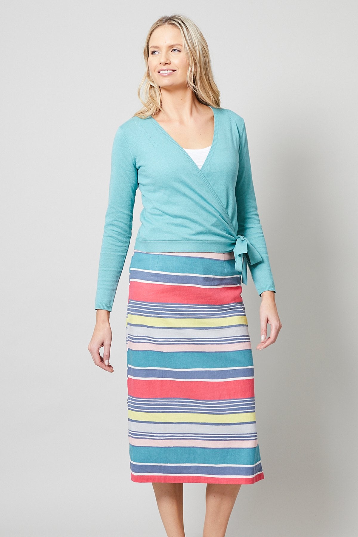 Lily and Me Midi skirt, grey coral, front view