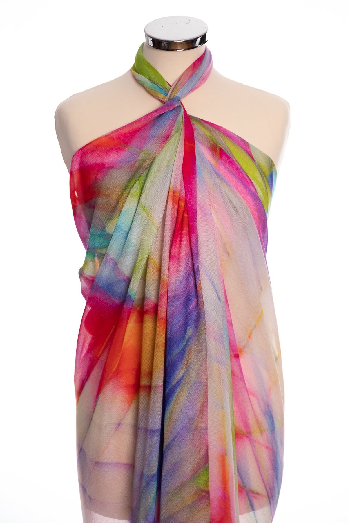Kapre panel design scarf, multi colour, wrap view